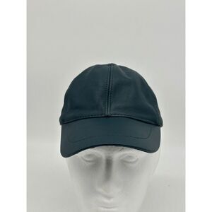 Un Sapka Hat Mens Adjustable Dark Navy 100%‎ Leather Hook And Loop Baseball NEW